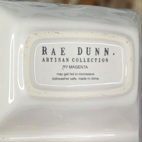 Rae Dunn HAPPY SPRING Divided Ceramic Candy Nut Condiment Trinket Dish - Picture 4 of 5